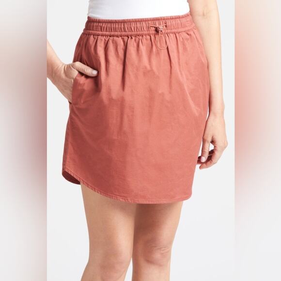 Evereve Sundry Sunday Skirt Bungee Drawstring Terracotta Rust Orange Size Medium - Picture 4 of 12